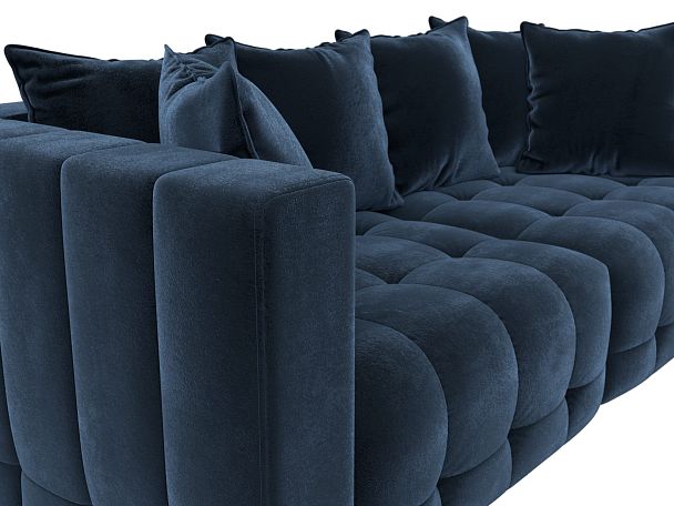 Диван прямой Лига-052 НПБ Велюр синий - Вид 4