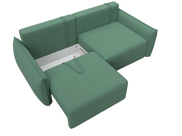 Диван прямой Лига-051 НПБ Рогожка зеленый - Вид 7