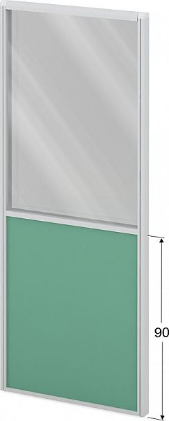 Модуль комбинированный "Мобильные офисные перегородки «Логика»" ПК-ЛГ-МДК200х80/90С/Д-В1-306 серый - Вид 1