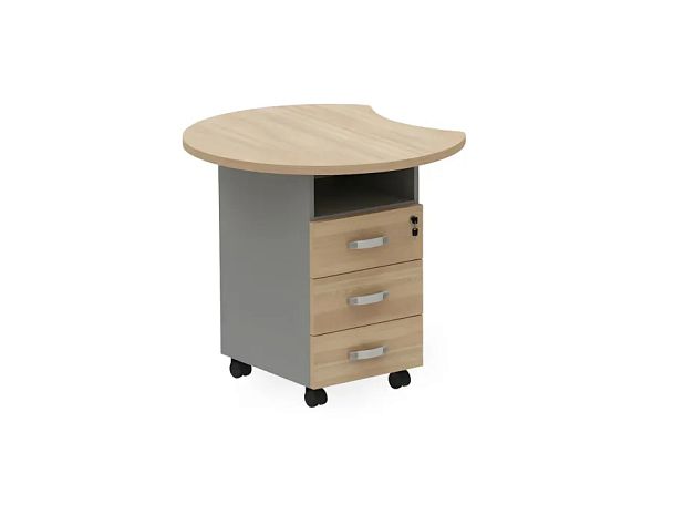 БЕРЛИН / BERLIN Тумба приставная левая 770х860х740 Акация/Серый - Вид 1
