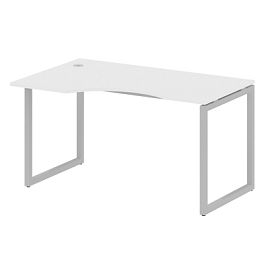 Metal System Quattro Стол криволинейный левый на О-образном м/к 40БО.СА-2 (L) Белый/Серый металл 1400*900*750 - Фото предпросмотра