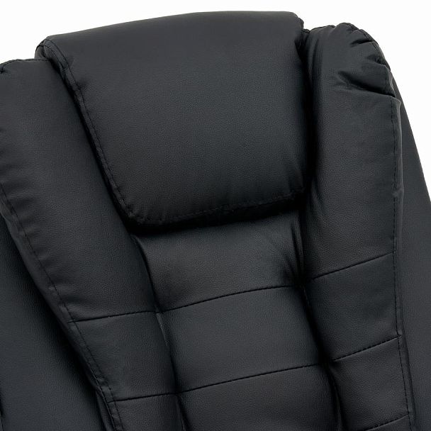 Кресло офисное CROMEX "Chill MS-005", с функцией вибромассажа, подножка, экокожа, черное, 532958 - Вид 11