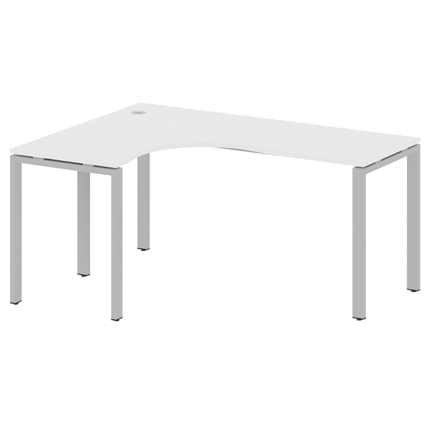 Metal System Стол криволинейный левый на П-образном м/к БП.СА-4 (L) Белый/Серый металл 1600*1200*750 - Вид 1