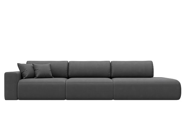 Диван прямой Лига-036 НПБ Модерн Лонг подлокотник слева Искусственная замша серый - Вид 2