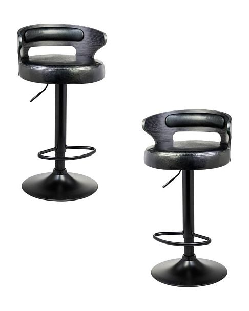 Набор 2 шт Стул барный DOBRIN FRED BLACK (чёрное дерево, чёрный) - Вид 1