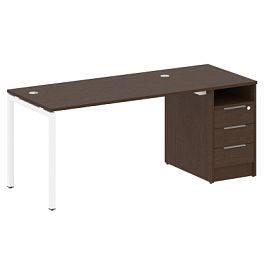 Metal System Quattro Р. ст. с тумбой на П-образном м/к 40БП.РС-СТП-1.3 Венге/Белый металл 1812*720*750 - Фото предпросмотра