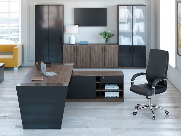 Креденция с нишей, глянец Asti 90x45x74,2 вяз белый - Вид 8