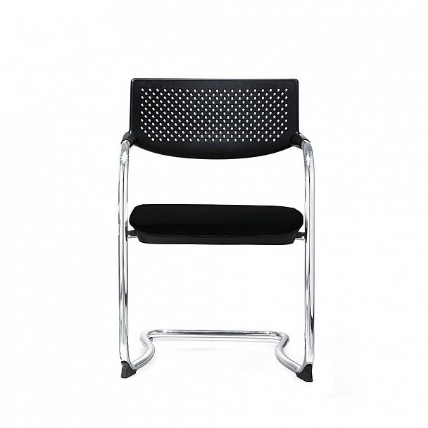 Кресло Самба black CF / хром / черный пластик / черная ткань, стопируемый - Вид 2