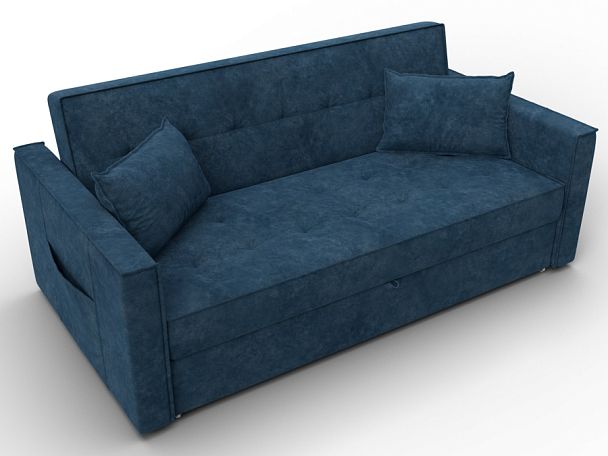 Диван прямой Лига-104 (160) Велюр синий - Вид 6