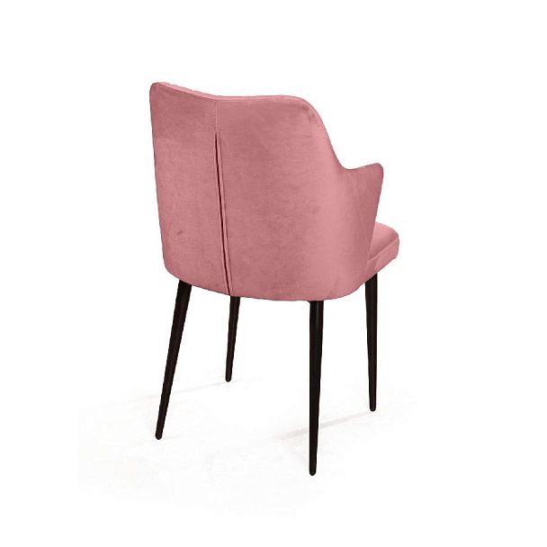 Стул с подлокотниками Hunt ромб, бархат пудровый 15 / чёрный конус - Вид 6