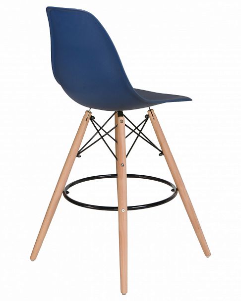 Стул барный DOBRIN DSW BAR (ножки светлый бук, цвет тёмно-синий (BE-12)) - Вид 6