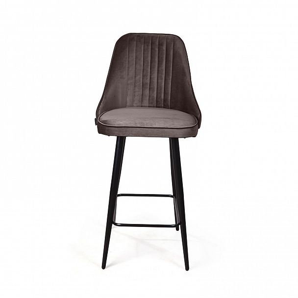 Стул полубарный Berg, бархат антрацит 14/ чёрный конус - Вид 3