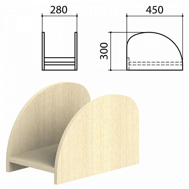 Подставка под системный блок "Канц", цвет дуб молочный, ПК01.15 - Вид 1