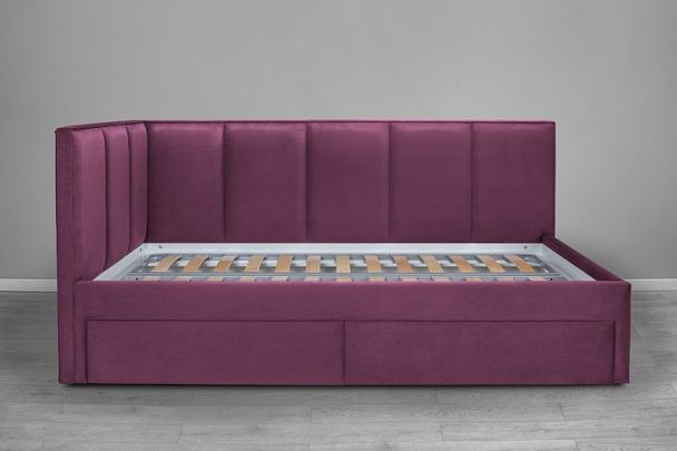 Кровать «Лайф с ящиками», 1200 темно-розовая - Вид 2