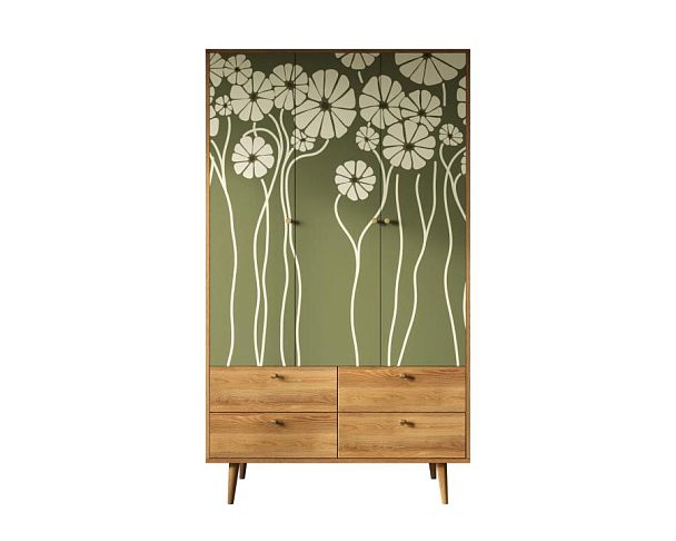 Шкаф трехстворчатый Berber принт 53 арт BB02/Print_53 - Вид 1