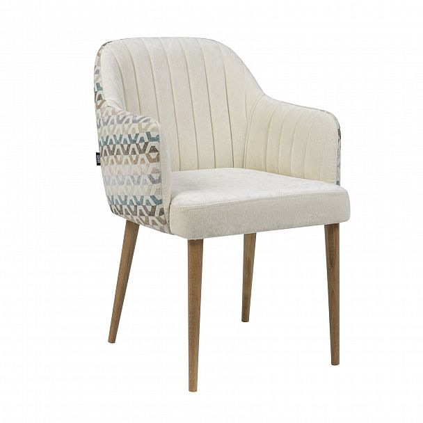 Стул Тюльпан, шенилл бежевый, светлый орех - Вид 2