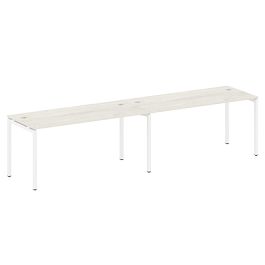 Metal System Quattro Р. ст. на 2 раб. места на П-образном м/к 40БП.СМ-2.4 Дуб наварра/Белый металл 3200*720*750 - Фото предпросмотра