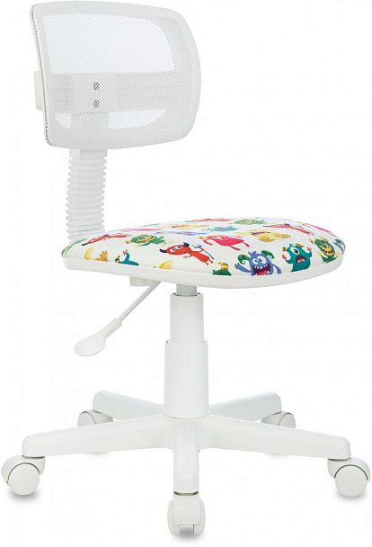 Кресло детское Бюрократ CH-W299 белый TW-15 сиденье мультиколор монстры сетка/ткань крестов. пластик пластик белый - Вид 1
