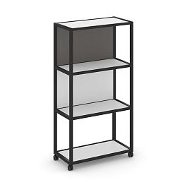 Shelf Mobile Стеллаж 4 уровня 1 секция VR.LT-STK-403.10 Белый Бриллиант/Металл Черный/W-26 1000*400*1523 - Фото предпросмотра