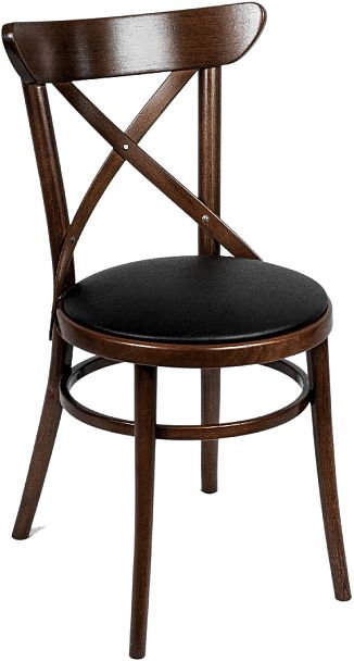 Стул деревянный венский Виен темный орех/коричневая экокожа - Вид 2