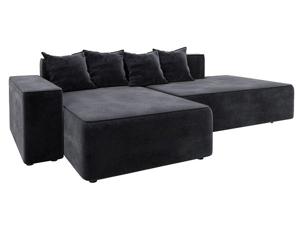 Диван угловой Лига-079 угол левый Велюр серый - Вид 2