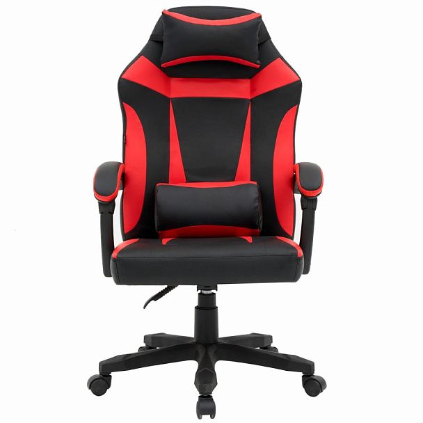 Кресло компьютерное CROMEX "Start GM-105", две подушки, экокожа, черное/красное, 532957 - Вид 5