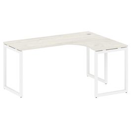 Metal System Quattro Стол криволинейный правый на О-образном м/к 40БО.СА-4 (R) Дуб наварра/Белый металл 1600*1200*750 - Фото предпросмотра