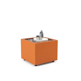 Стол журнальный со стеклом (экокожа) Юнона Un/st/o/s экокожа оранжевая CN1120 - Фото предпросмотра