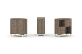 Стайл Проджект Набор стеллажа 1 сторон., 2 яр. SN.NS-221 Вяз Благородный/Металл Белый 754*400*881 - Фото предпросмотра