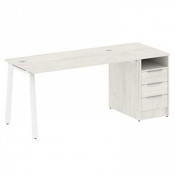 Рабочая станция "Metal System" БА.РС-СТП -1.3 дуб наварра/белый - Вид 1