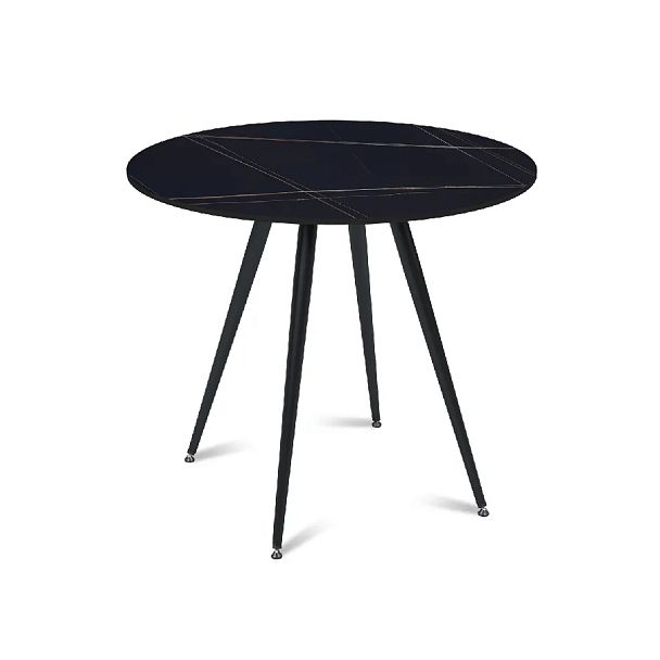 Стол круглый Nick 80, керамика матовая Black Gold - Вид 1