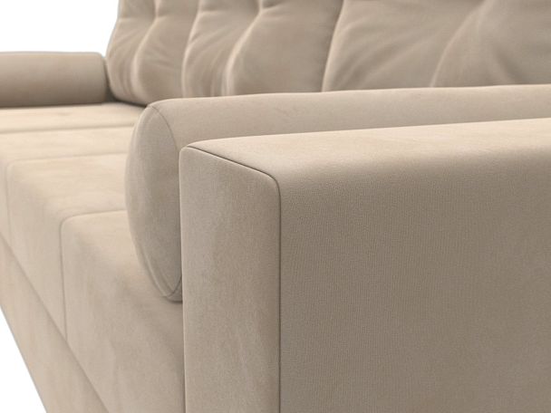 Диван угловой Верона Лайт угол левый (полностью велюр бежевый) - Вид 4