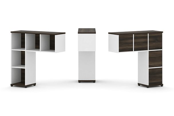 Concept Надставка низкая CN.ONN-001 Дуб Мали/Белый Бриллиант/Металл Черный 1099*365*1130 - Вид 1