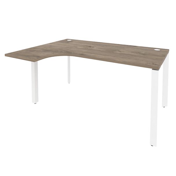Onix Стол эргономичный левый на П-образном м/к O.MP-SA-4 (L) Тиквуд темный/Белый металл 1580*1180*750 (800/460) - Вид 1