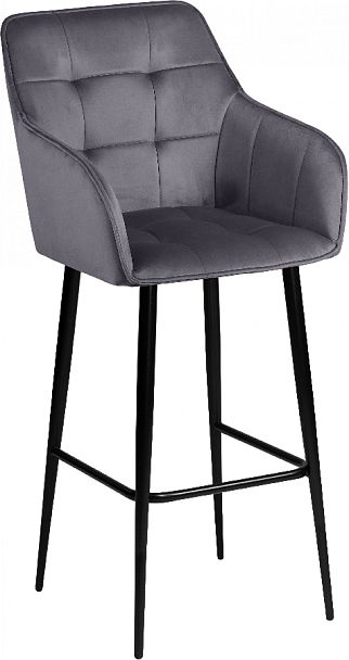 Комплект барных поворотных кресел Мони К, темно-серый H-15/черный, 2 шт. - Вид 4