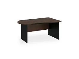 БЕРЛИН / BERLIN Стол асимметричный правый 1800х1200х740 Венге/Черный - Фото предпросмотра