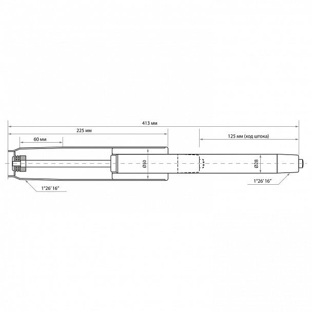Газлифт BRABIX A-140 стандартный, ХРОМ, длина в открытом виде 413 мм, d50 мм, класс 2, 532005 - Вид 4