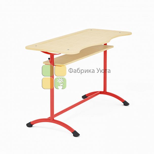 Парта двухместная ЭКСТРА (Р) с полкой рег. без наклона (5-7 гр) - Вид 4