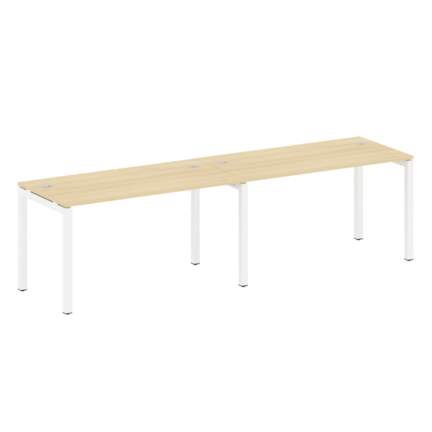 Metal System Quattro Р. ст. на 2 раб. места на П-образном м/к 50БП.СМ-2.3 Акация/Белый металл 2800*720*750 - Вид 1