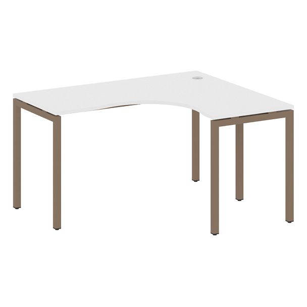 Metal System Quattro Стол криволинейный правый на П-образном м/к 40БП.СА-3 (R) Белый/Мокко металл 1400*1200*750 - Вид 1