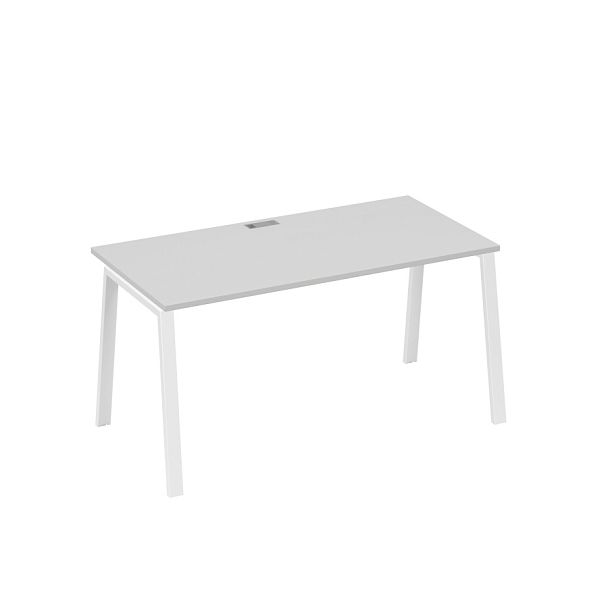 Стол письменный на металлокаркасе TRE A4 А4 Б3 025 БП серый / металлокаркас белый - Вид 1