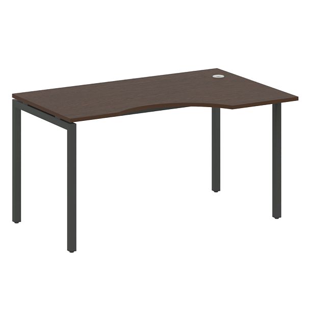 Metal System Quattro Стол криволинейный правый на П-образном м/к 40БП.СА-2 (R) Венге/Антрацит металл 1400*900*750 - Вид 1