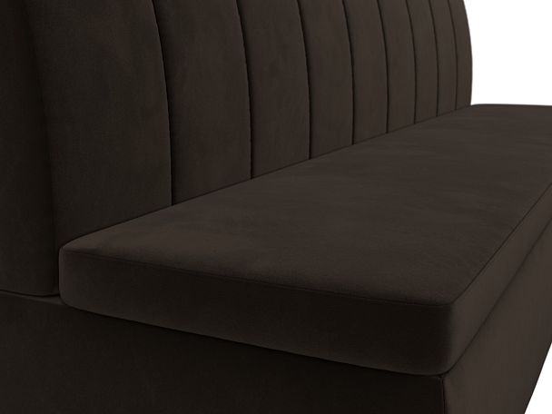 Кухонный прямой диван Кантри (полностью микровельвет коричневый) - Вид 4
