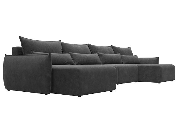 Диван П-образный Лига-051 НПБ Лонг Велюр серый - Вид 3