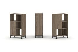 Стайл Проджект Набор стеллажа 2-х сторон., 3 яр. SN.NSD-321 Вяз Благородный/Металл Антрацит 754*400* - Фото предпросмотра