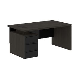 Стол письменный СП-064-25-06(L) Дуб Мореный/Черный глянец 1600х900х750 KANON - Фото предпросмотра