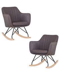 Набор 2 шт Кресло-качалка DOBRIN KIARA (серая ткань (LAR-106D-26)) - Фото предпросмотра