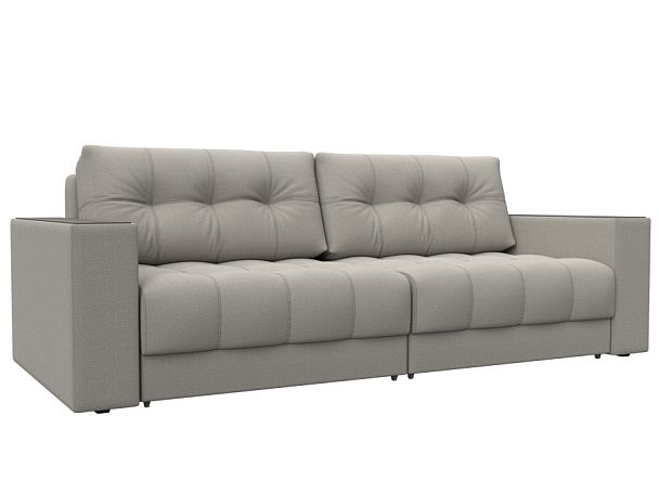 Диван прямой с декором Лига-049 НПБ Рогожка бежевый - Вид 1