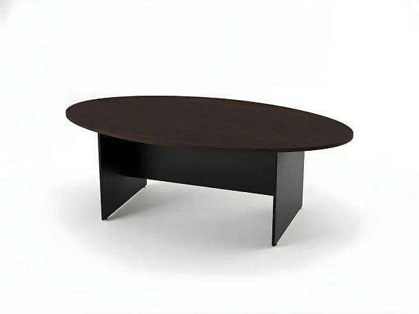 БЕРЛИН / BERLIN Конференц-стол овальный 2200х1200х740 Венге/Черный - Вид 2