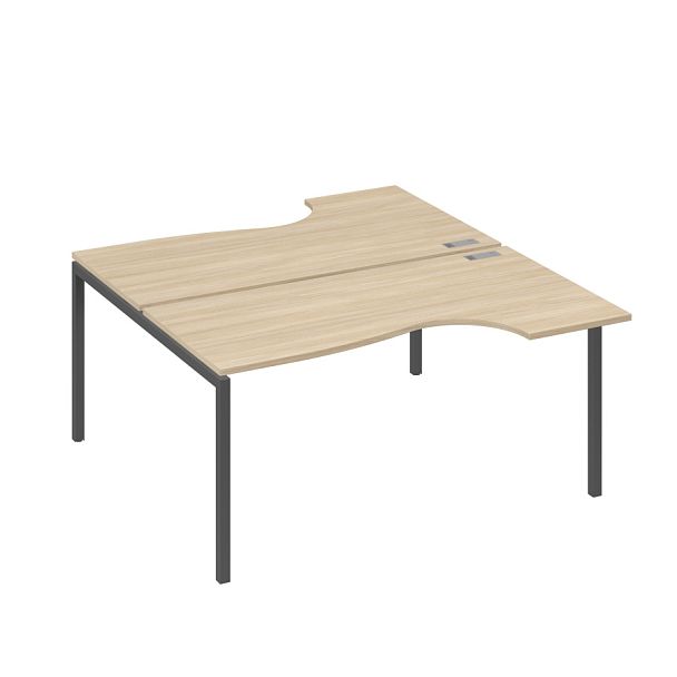 Рабочая станция DUE (2х160) столы эргономичные Классика A4 А4 Б2 185 БП дуб скандинавский / металлокаркас антрацит - Вид 1